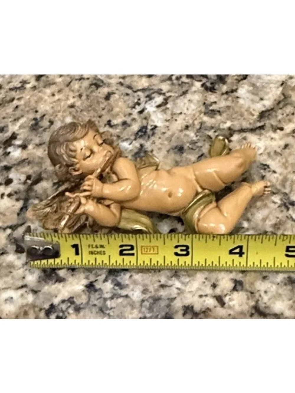 Vintage Depose Italy Angel Cherub With Flute Christmas Ornament #265 Spider